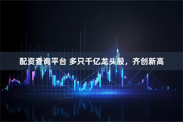 配资查询平台 多只千亿龙头股，齐创新高